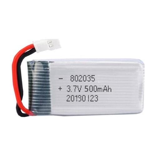 Free Shipping 1pcs 3.7V 500mAH 802035 25C Polymer Lithium Ion Battery Li-Po For Drone Aircraft With USB Charger