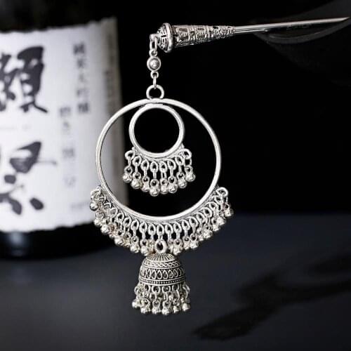 Boho Pendant Hairpins Rhinestones Bells Vintage Hair Accessories For Hair Sticks Women Jewelry Chinese Hairpin Jewelry Gift