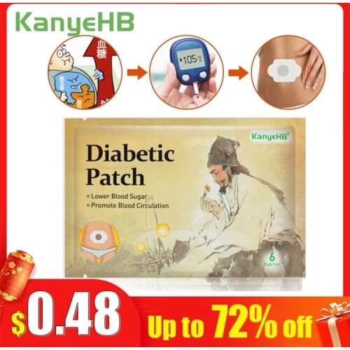 Big Sale)6pcs Treatment Diabetic Patches Stabilizes Blood Sugar Balance Glucose Content Herbal Stickers Medical Plaster W007