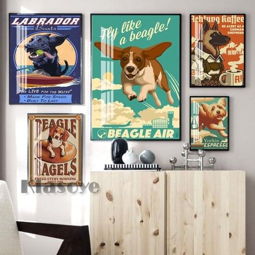 Social Big Funny Poster Labrador Art Prints Humor Amusing Dog Illustration Painting Wall Stickers Canvas Living Room Home Decor