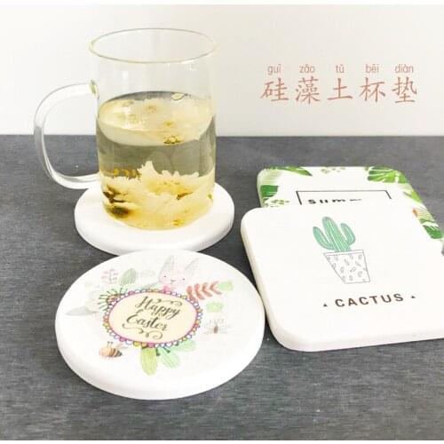 Diatomite Mud Mat Anti Slip Cup Mats Coaster Soap Dish Toothbrush Placemat Quick-drying Mat for Cups Soap