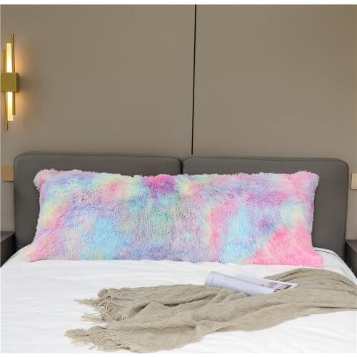 Home Decor Bedding Long Pillowcase 148x53cm Long Plush Double Pillow Case Soft Cozy Fluffy Large Pillow Cover for 1.5m Bed