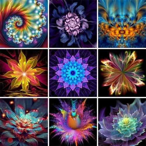EverShine Diamond Mosaic Full Square Flowers Cross Stitch Diamond Painting Mandala Picture Rhinestones Kits Home Decoration