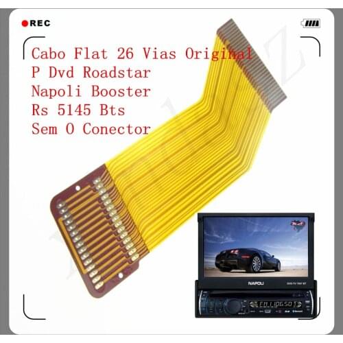 Cabo Flat 26 Vias Original P Dvd Roadstar Napoli Booster Pyramid Rs 5145 Bts Sem O Conector