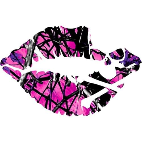 Dawasaru Girl Camo Skull LIps Car Sticker Waterproof Cover Scratch Decal Laptop Truck Motorcycle Auto Decoration PVC,15cm*10cm