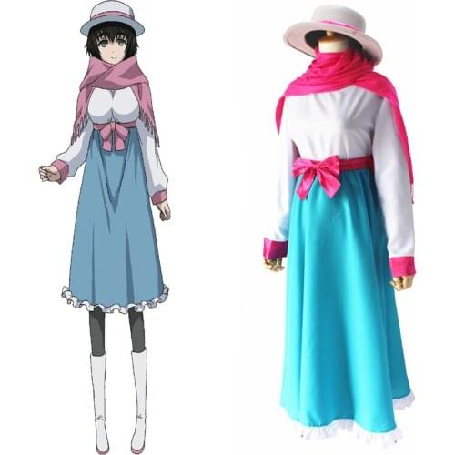 Steins Gate Cosplay Costume Shiina Mayuri Cosplay Costume LabMem No.002 Dresses Anime Outfit Halloween Carnival Party Women