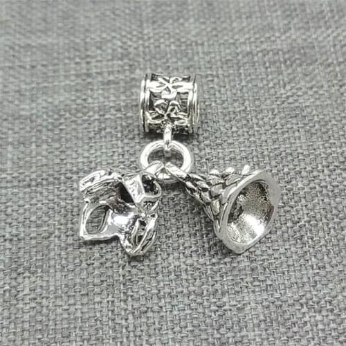 3 Pieces 925 Sterling Silver Flower Dangle Charms for Bracelet Necklace