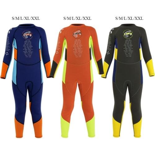 Swimsuit with Sleeves Child Full Body Wetsuit Keep Warm Long Sleeve UV Protection Swimwear Surfing One-Piece Kids Diving Suit