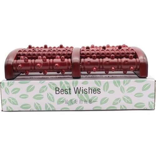Foot-Massager-Roller Acupressure Relax Heath-Therapy Relief Wooden Pain-Stress Four pairs of Rows
