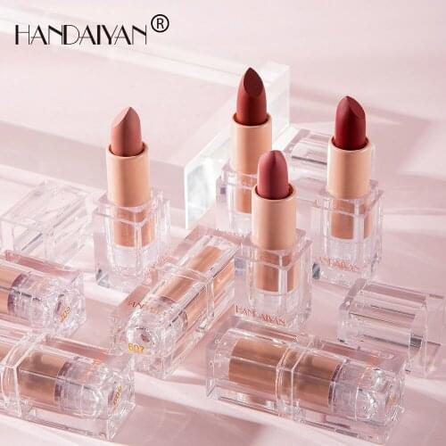HANDAIYAN Little ice cube matte lipstick 12 color is not easy to decolor nude color bean paste color powder lipstick
