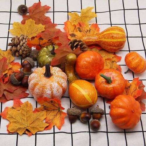 50pcs Simulation Pumpkin Golden Autumn Mini Pumpkin Decorate The Wreath Or Decorate Your Thanksgiving Table 2021 New