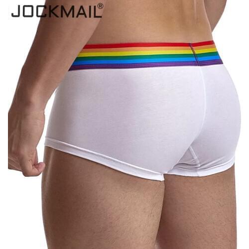Sexy Boxer Men Gay Underwear Cotton Rainbow Mesh Thermal Underpants Shorts Pijama Cuecas Masculinas Calzoncillos Hombre Slip