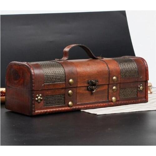 New Retro European Red Wine Gift Box Wooden Receiving Box Wine Packaging Box Single