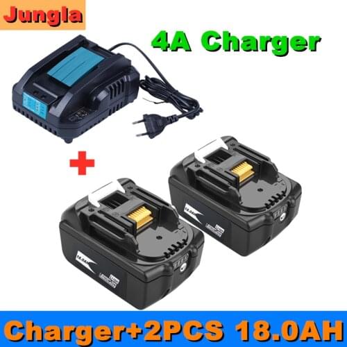 New 18V 18.0Ah Rechargeable Battery 18000mah LiIon Battery Replacement Power Tool Battery for MAKITA BL1860 BL1830+4A charger