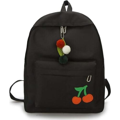 3PCS / LOT Simple Women Girls Canvas Backpacks Shoulder School Bags Travel Bag Zipper Rucksacks Student Cute Mochila Femme