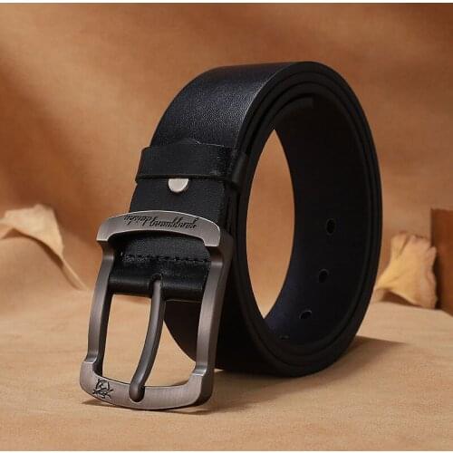New Genuine Leather For Mens High Quality Buckle Jeans Cowskin Casual Belts Business Cowboy Waistband Male Fashion Designer