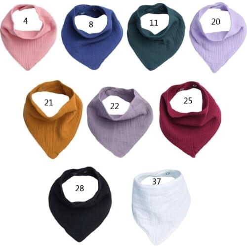 1 Pc Baby Infant Cotton Bibs Boys Girls Solid Color Triangle Scarf Feeding Saliva Towel Bandana Burp Cloth Newborn Shower Gifts