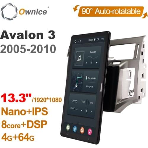 Tesla Style 13.3inch PX6 Android 10 Car DVD Player Auto Rotatable Navigation Wifi GPS Stereo Radio For Toyota Avalon 3 2005-2010