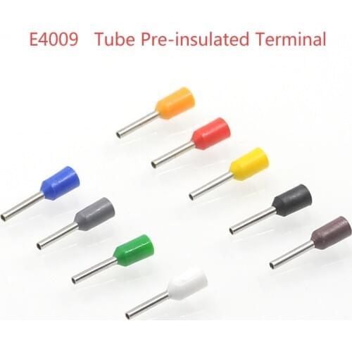 200pcs Tube insutated cord end terminals Electrical crimp terminal wire connector E4009 wiring cable ferrules VE 12AWG 4mm2