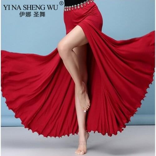 Modal Clothes Women Dance Wear Long Maxi Skirts Belly Dance Skirt Side Slit Bellydance Long Skirt 5 Colors For Women New