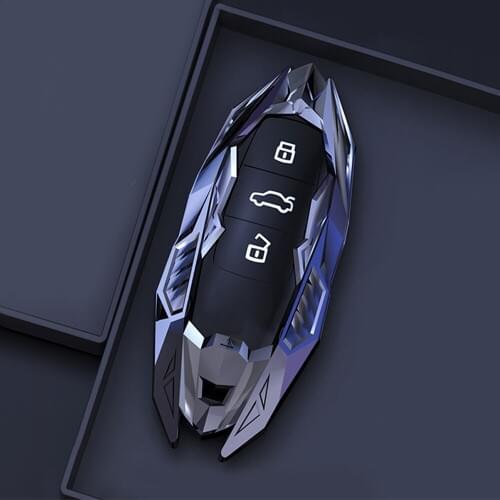 Hard Zinc Alloy Car Key Case Cover Shell Fob Keychain Fit For Audi A6 A7 A8 Q8 E-tron C8 D5 A8L A6L 2018 2019 Car Accessories