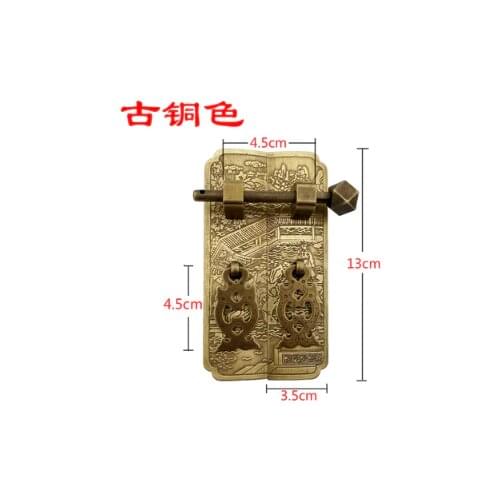 02 Chinese style imitation of classical Ming and Qing Dynasty furniture pure brass open door cabinet door handles