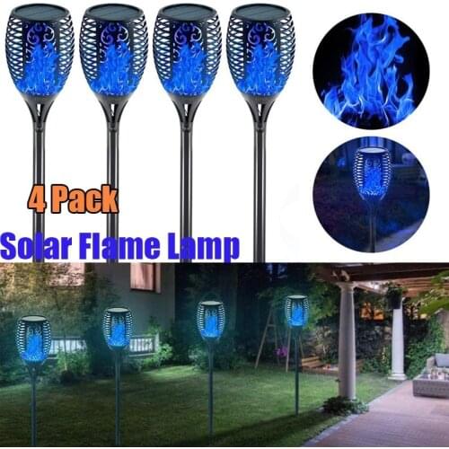 4pcs Solar powered LED Flame Lamp Waterproof 33LEDs Lawn Flickering Torch Light Outdoor Solar LED Fire Lights Garden Decoration