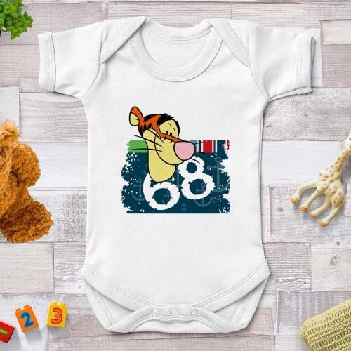 Unisex Newborn Romper 1PC Baby Girl Jumpsuit 2021 Short Sleeves Tigger Boys Clothes Body Suit Cartoon 0-24M Infant Outfits
