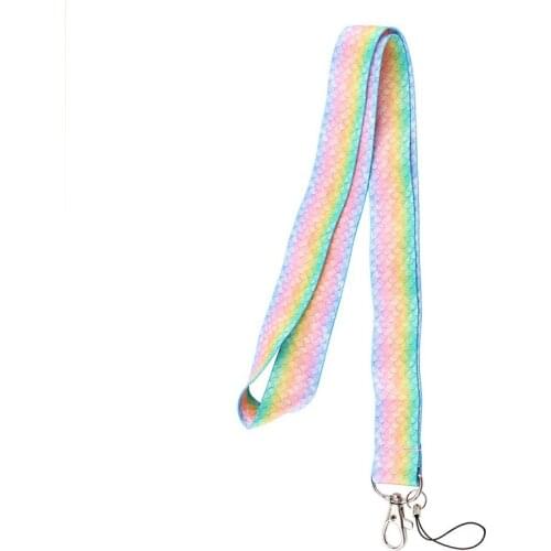 10pcs Fish Scale Keychain Lanyards Id Badge Holder ID Card Pass Gym Mobile Phone Badge Holder Key Strap webbings ribbons