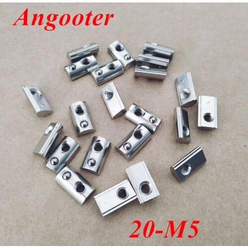 100pcs M5 T Spring nut 20-M5 Half round Elasticity Nuts for 2020 Aluminum Profile Accessories Groove Slot 6