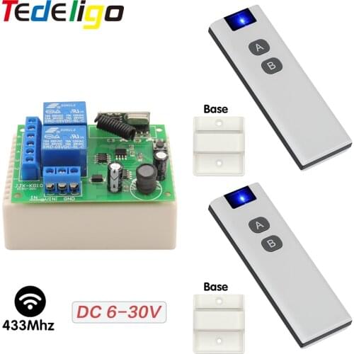 12V 24V Remote Control Switch for Gate,Garage,Light,433MHz Wireless Switch 10A Relay Module,Universal Transmitter Smart Home DIY