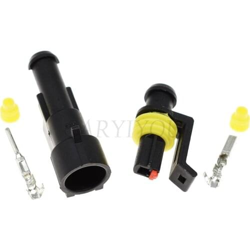2 Kits 1 Pin Way Auto AMP Tyco Connector Car Waterproof Male or Female Plug 282079-1 282103-1 DJ7011Y-1.5-21 DJ7011Y-1.5-11