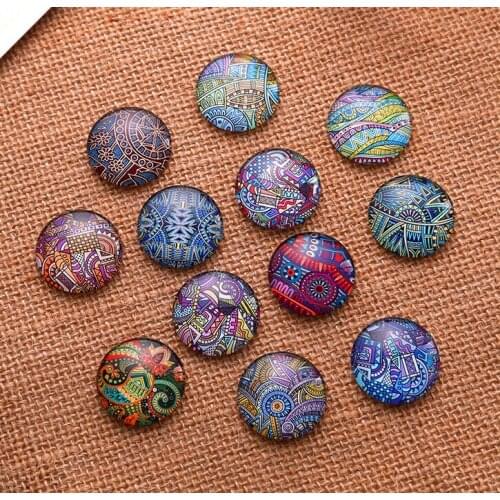 24pcs Fashion Popular Element 12mm/14mm/16mm Round photo glass cabochon demo flat back Making findings