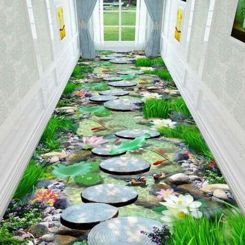 3D Cobblestone Parlor Carpets Hallway Corridor Rug Decor Floor Area Rug Kitchen Bedroom Rug Non-slip Carpet for Home Living Room