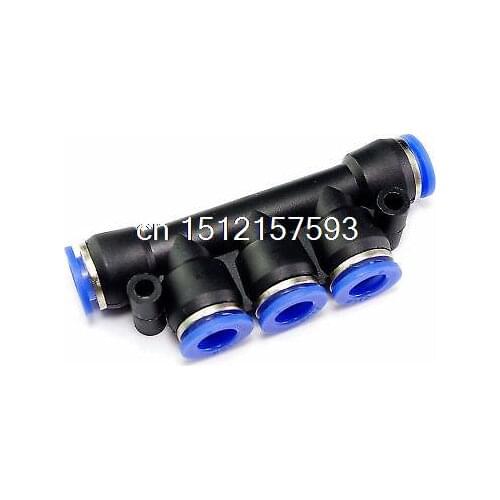 5) Plastic 4mm Equal Five Way Union Triple Pneumatic Tube Quick Connector