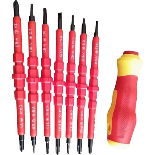 7Pcs Multi-purpose Electrician Insulated Electrical Hand Screwdriver Screw Driver Repair Hand Tool Set