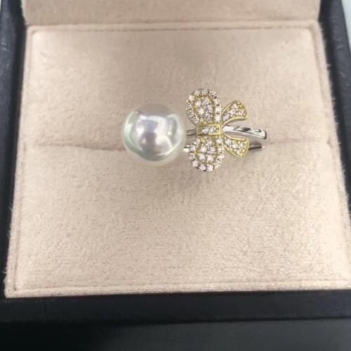 Bow 925 Sterling Silver Adjustable Ring Accessories Settings Findings Mountings Parts for Pearl Corals Jade Beads Stones Crystal