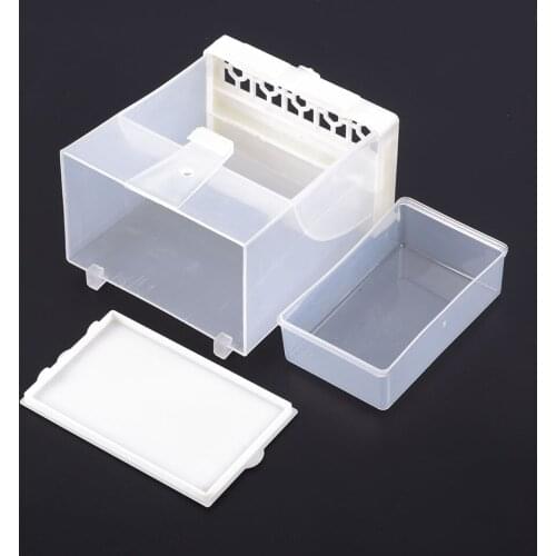 Automatic Parrot Bird Feeder Hanging Removable Food Container White Screw-Fixed 440ml 16*12.4*7.2cm Pet Supplies