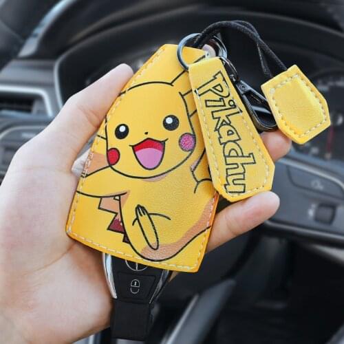 Pokemon Pikachu General Car Key Case Lighter Bag Cartoon Protection Cover Men Women Key Case Card Case Keychain Key Cases
