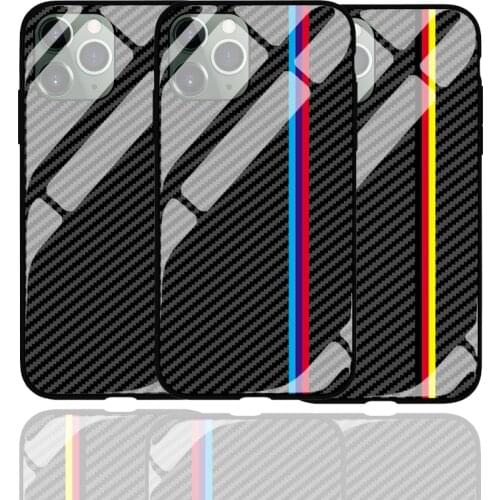 Tempered glass car logo Phone Case for iphone 11 12 pro X XR XS Max 7 6 6S 8 plus cases Samsung Galaxy S8 S9 plus note 8 9