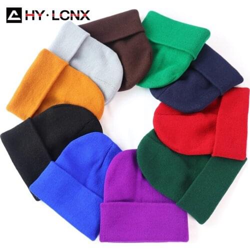 Autumn Winter Boys Girls Pure Color Fashion Outdoor Leisure Sports Knitted Hats Children Cute Cotton Warm Sun Beanies Hat