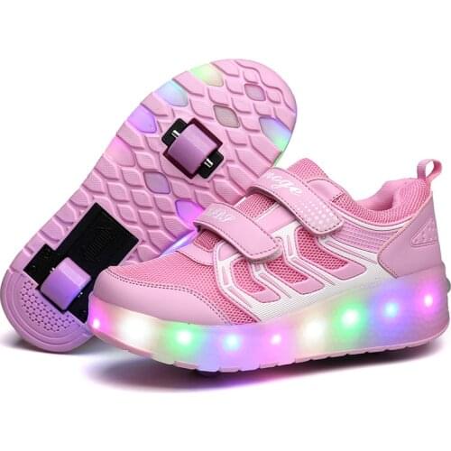 2020 Sneakers roller shoes With two Wheels Wheelys Led Shoes Kids Girls Children Boys Light Up Luminous Glowing Illuminated