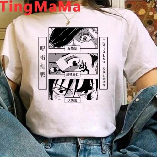 Hot Japanese Anime Jujutsu Kaisen T Shirt Women Kawaii Yuji Itadori Cartoon Gojo Satoru Graphic Tees Unisex Tops T-shirt Female