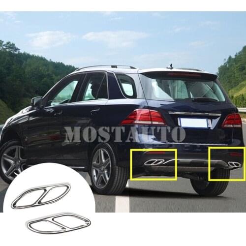 For Benz GLE W166 /Coupe C292 Car Exhaust Muffler Tail Pipe Cover 2015-2018 2pcs Car Accessories Interior Car Decor Car Trim