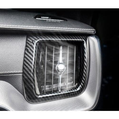 ABS Chrome Carbon Fiber Car Center Control Air Condition Air Vent Outlet Cover Trim For Volvo XC60 2018 2019 2020 Accessories