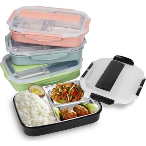 Lunch Box Food Container Stainless Steel Microwave Heating Picnic Office School Cutlery Bento Box Large-capacity