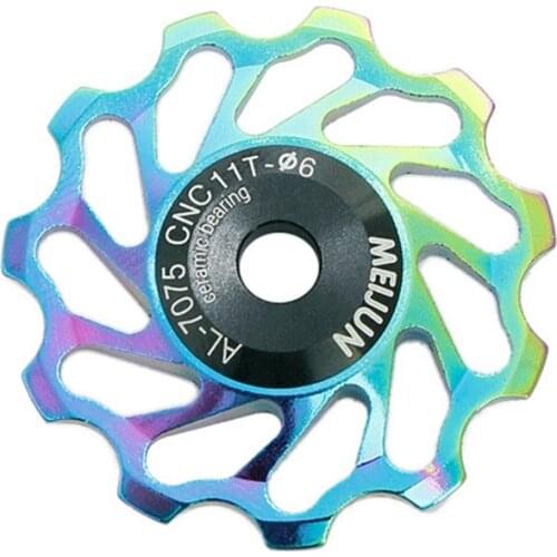 MEIJUN MTB Road Bike Ceramic Pulley 7005 Aluminum Alloy Rear Derailleur 11T Guide Cycling Ceramics Bearing Jockey Wheel