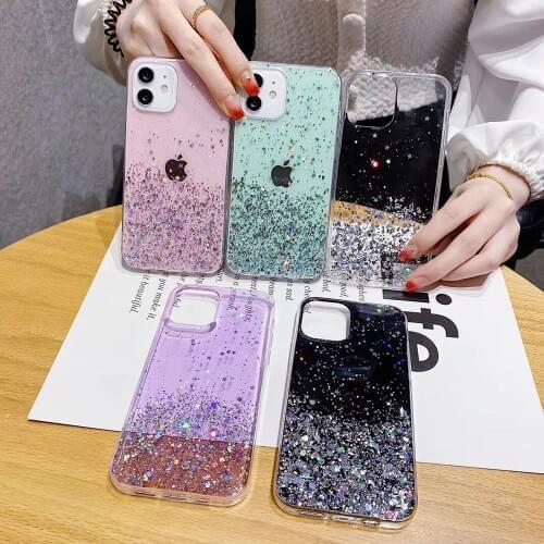 Soft Clear Glitter Star Case Redmi 9A 9C NFC 8A 8 7A Note 9S 8T 8 7 9 Pro Max Cover for Xiaomi Mi A3 9 Lite 10T 10 Ultra 9T CC9E