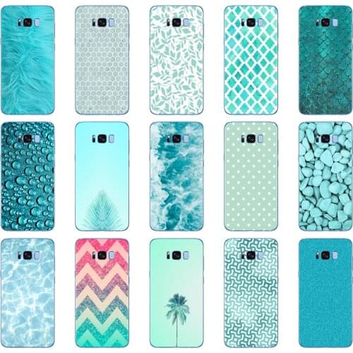83DD Fashion Aqua Silver Green Mint Soft Silicone Cover Case for Samsung Galaxy S6 S7 edge S8 S9 S10 plus A70 A50 case
