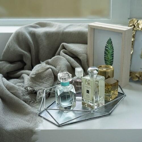 Nordic Style Ins Vintage Gold Jewelry Plate Old Silver Jewelry Display Stand Desktop Simple Decoration Storage Tray Organizer WF